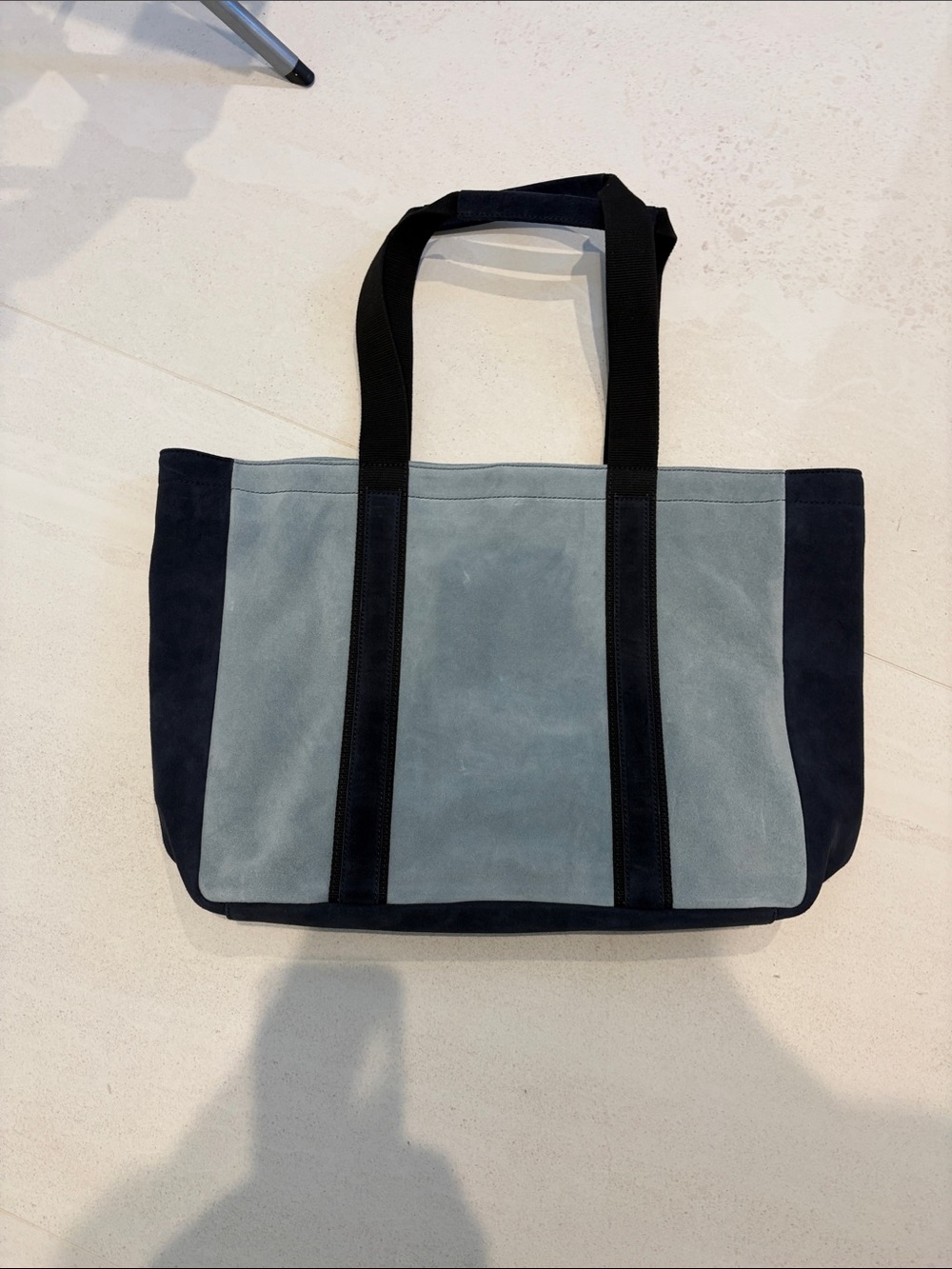 NEW FH WADSWORTH BLUE SUEDE TOTE BAG